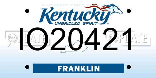 IO20421 Kentucky License Plate