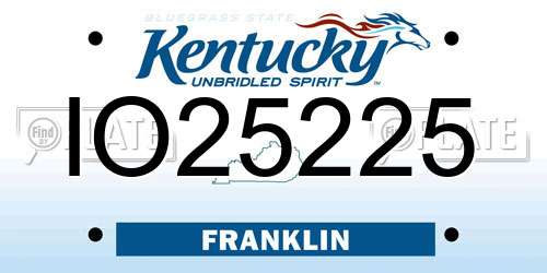 IO25225 Kentucky License Plate