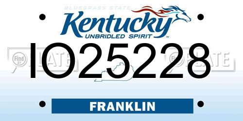 IO25228 Kentucky License Plate