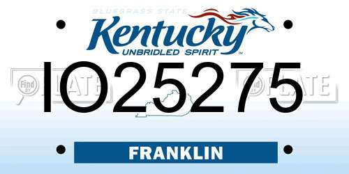 IO25275 Kentucky License Plate