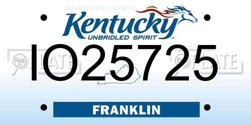 IO25725 Kentucky License Plate