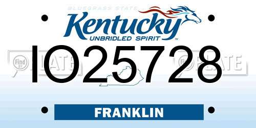 IO25728 Kentucky License Plate