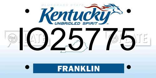 IO25775 Kentucky License Plate