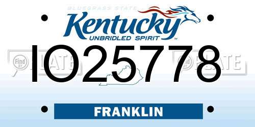 IO25778 Kentucky License Plate