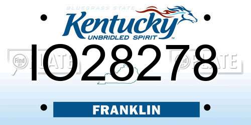 IO28278 Kentucky License Plate