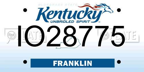 IO28775 Kentucky License Plate