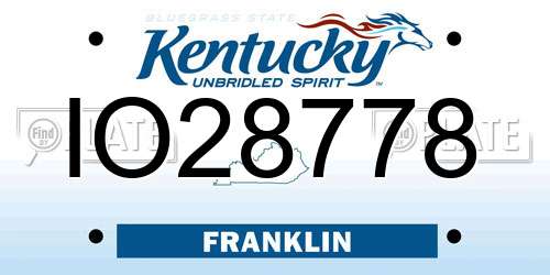 IO28778 Kentucky License Plate