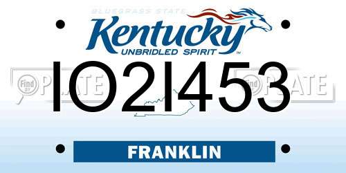 IO2I453 Kentucky License Plate
