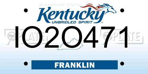 IO2O471 Kentucky License Plate