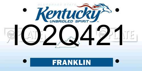 IO2Q421 Kentucky License Plate