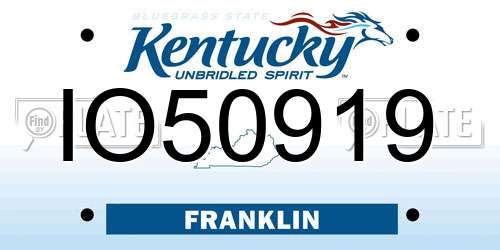 IO50919 Kentucky License Plate