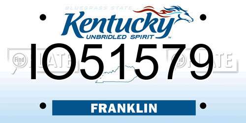 IO51579 Kentucky License Plate