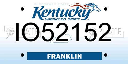 IO52152 Kentucky License Plate