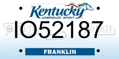 IO52187 Kentucky License Plate