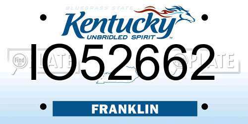 IO52662 Kentucky License Plate