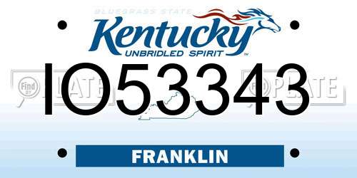 IO53343 Kentucky License Plate