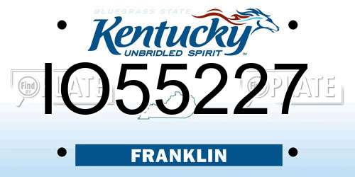 IO55227 Kentucky License Plate