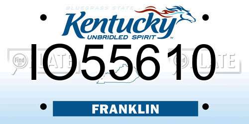 IO55610 Kentucky License Plate