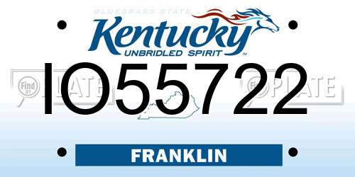 IO55722 Kentucky License Plate