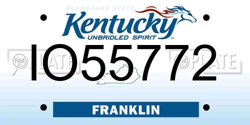 IO55772 Kentucky License Plate