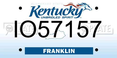 IO57157 Kentucky License Plate