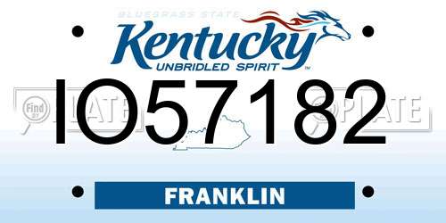 IO57182 Kentucky License Plate
