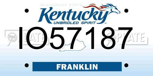 IO57187 Kentucky License Plate