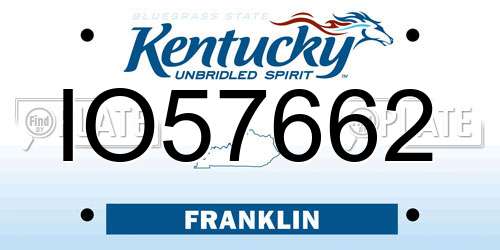 IO57662 Kentucky License Plate