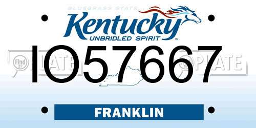 IO57667 Kentucky License Plate