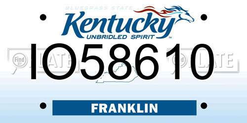 IO58610 Kentucky License Plate