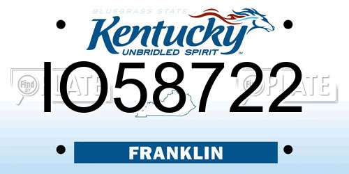 IO58722 Kentucky License Plate