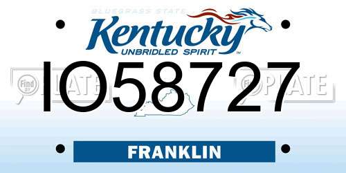 IO58727 Kentucky License Plate