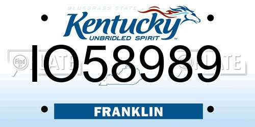 IO58989 Kentucky License Plate