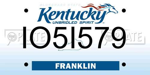 IO5I579 Kentucky License Plate