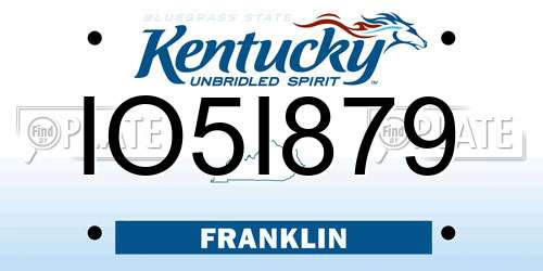 IO5I879 Kentucky License Plate