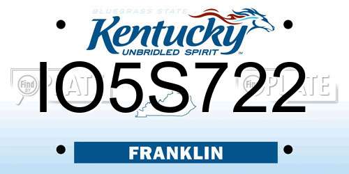 IO5S722 Kentucky License Plate