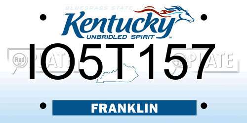 IO5T157 Kentucky License Plate