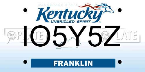 IO5Y5Z Kentucky License Plate
