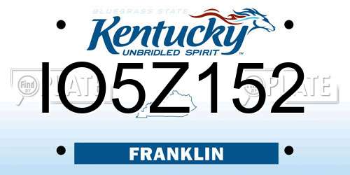 IO5Z152 Kentucky License Plate