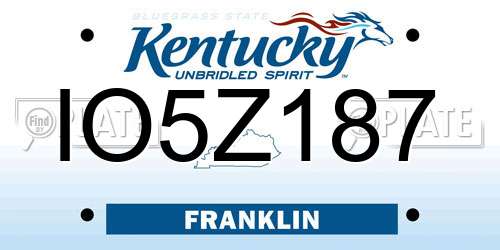 IO5Z187 Kentucky License Plate