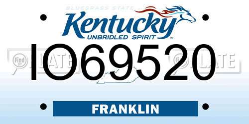 IO69520 Kentucky License Plate