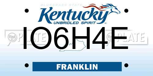 IO6H4E Kentucky License Plate