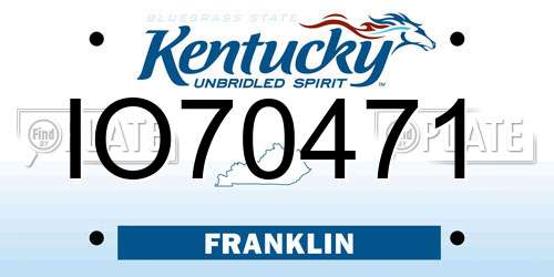 IO70471 Kentucky License Plate