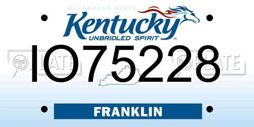 IO75228 Kentucky License Plate