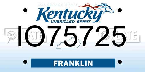 IO75725 Kentucky License Plate