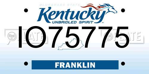 IO75775 Kentucky License Plate