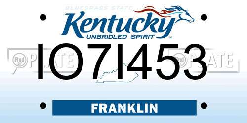 IO7I453 Kentucky License Plate
