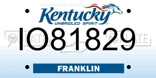 IO81829 Kentucky License Plate