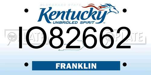 IO82662 Kentucky License Plate