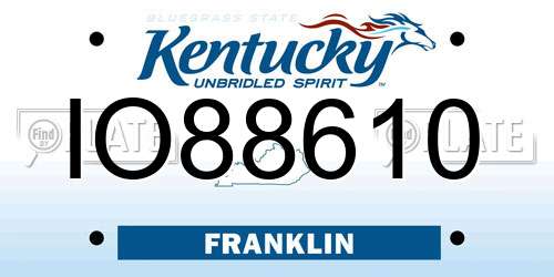 IO88610 Kentucky License Plate
